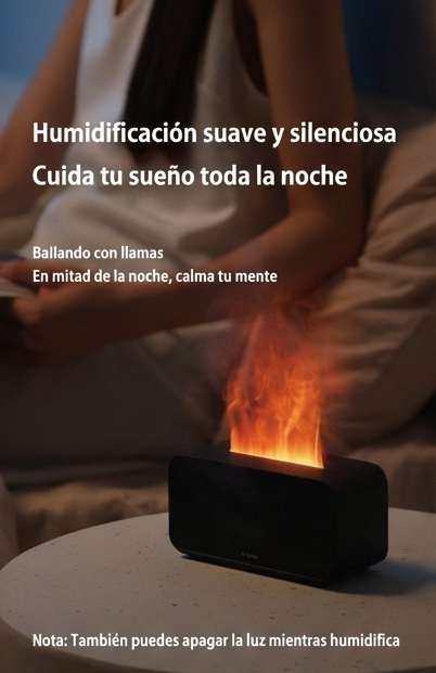 Humidificador de colores en llamas
